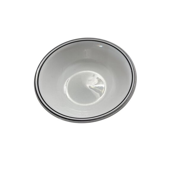 Corelle By Corning City Block Black Double Stripe Cereal Bowl White 6.25” USA - Picture 1 of 6